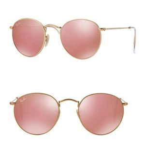 Ray-Ban Round Metal Sunglasses in Gold/Copper